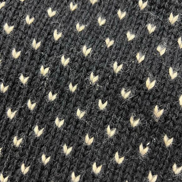 Vintage Tommy Hilfiger Fair Isle Winter Snowflake Holiday Sweater Black White L - Picture 5 of 10